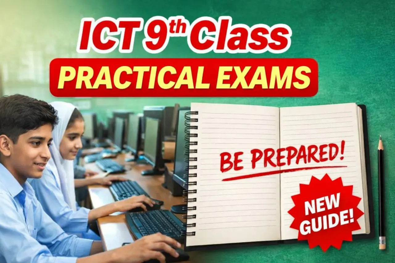 ICT 9th Class Practical Model Paper and List of Practicals 2026 by PECTAA