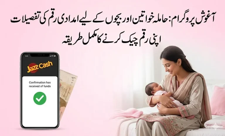 Aghosh Program Registration 2026 banner for pregnant women financial aid in Punjab with Urdu text