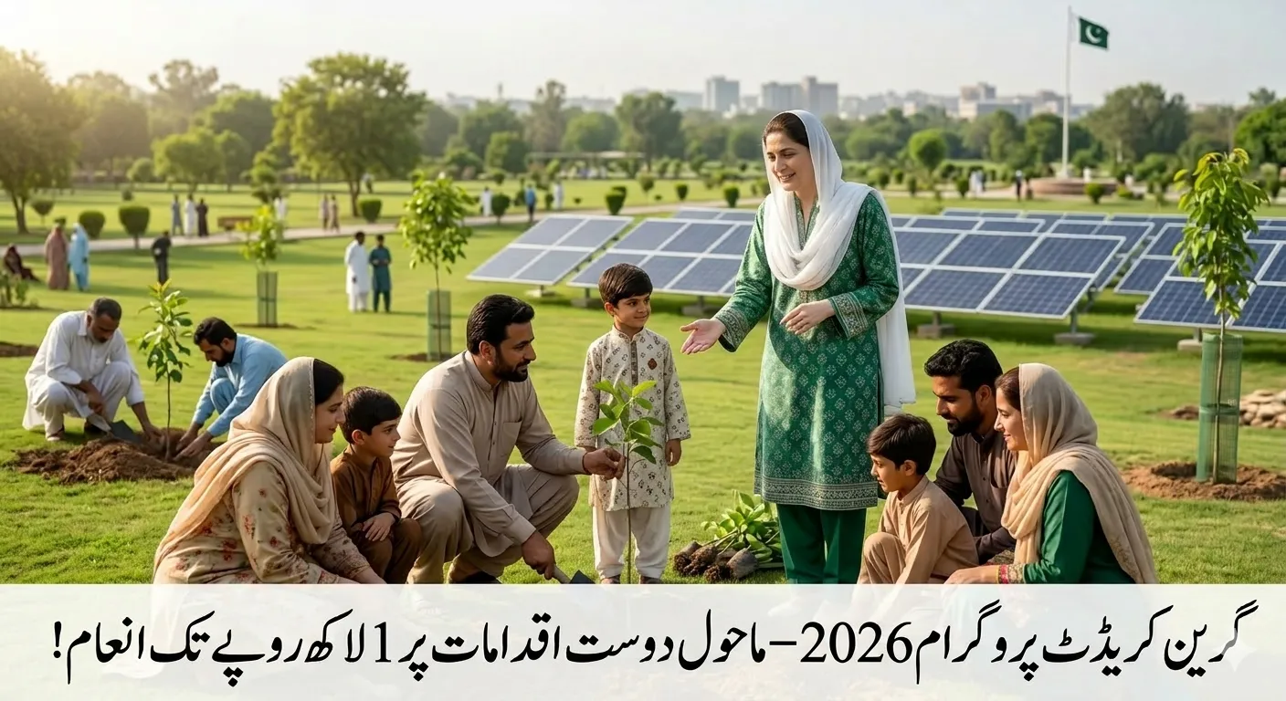 Maryam Nawaz promoting CM Punjab Green Credit Program encouraging citizens to plant trees and adopt eco-friendly practices-2026