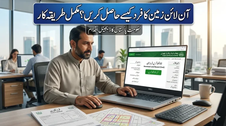 Step-by-step guide showing how to download land record (Fard) online in Pakistan through the digital land record system-2026