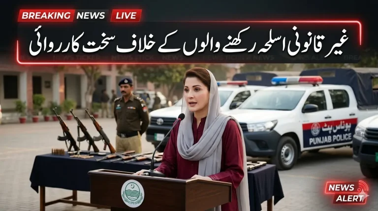 Maryam Nawaz announces strict action against illegal weapons as the Government of Punjab begins a province-wide security crackdown across Punjab.
