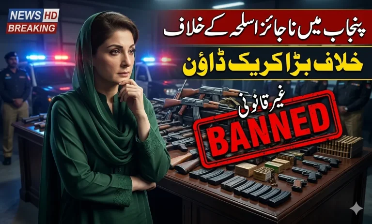 Maryam Nawaz announces strict action against illegal weapons as the Government of Punjab launches a province-wide crackdown under the Punjab Surrender Illicit Arms Act 2026 in Punjab.