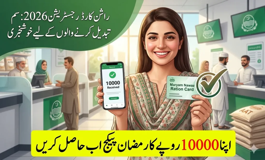 maryam nawaz ration card registration 2026 sim network convert mnp otp problem solution punjab ramadan relief package 10000 cash installment