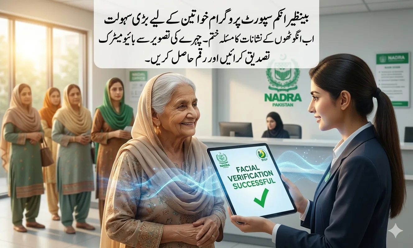 NADRA BISP facial recognition biometric verification Pakistan fingerprint issue solution Benazir Income Support Program payment 2026