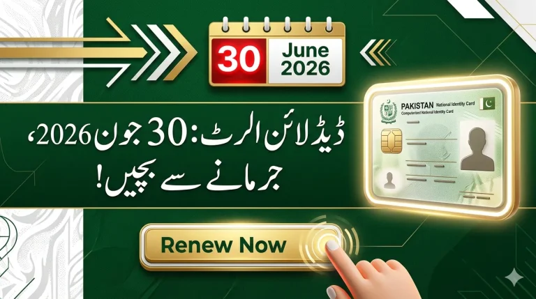 NADRA Pakistan mandatory CNIC renewal and B-form conversion deadline June 30 2026 to avoid heavy fines for all Pakistani citizens