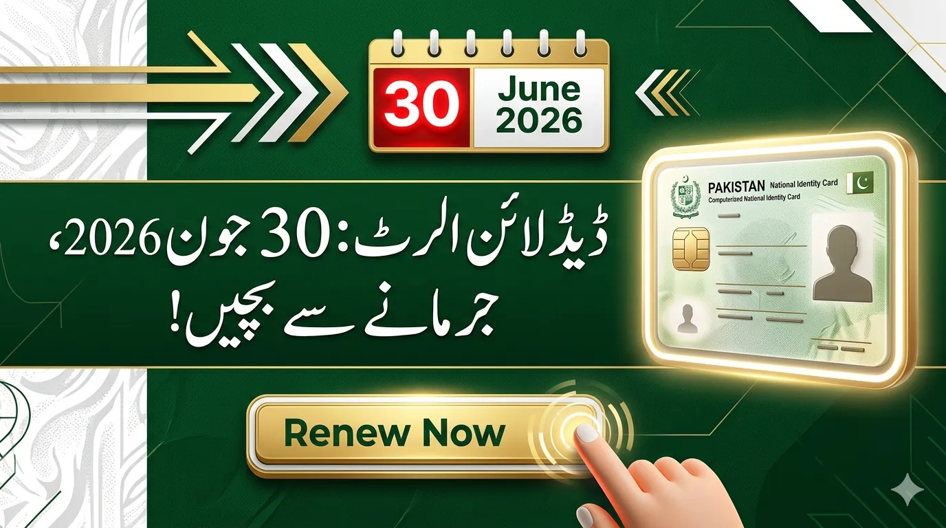 NADRA Pakistan mandatory CNIC renewal and B-form conversion deadline June 30 2026 to avoid heavy fines for all Pakistani citizens