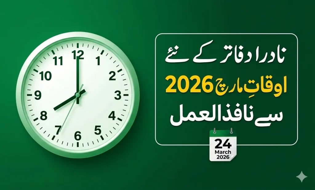 NADRA new office timings 2026 Pakistan notification effective from 24 March