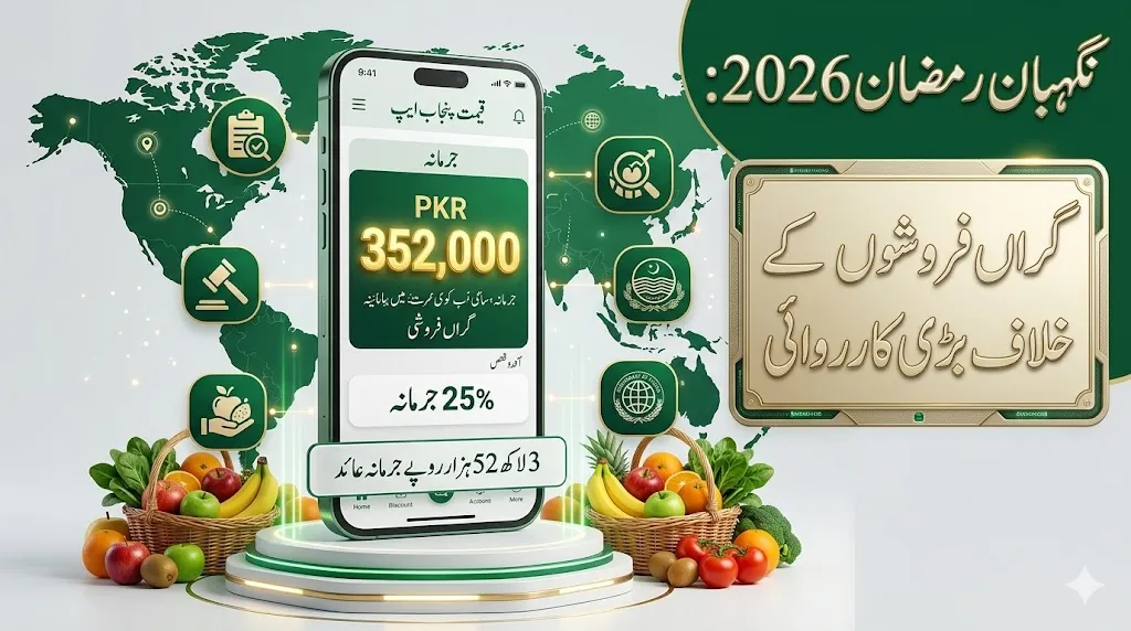 Nighaban Ramzan 2026 Punjab Fine Imposed PKR 352000 Qeemat Punjab Portal PITB Price Control Action Punjab