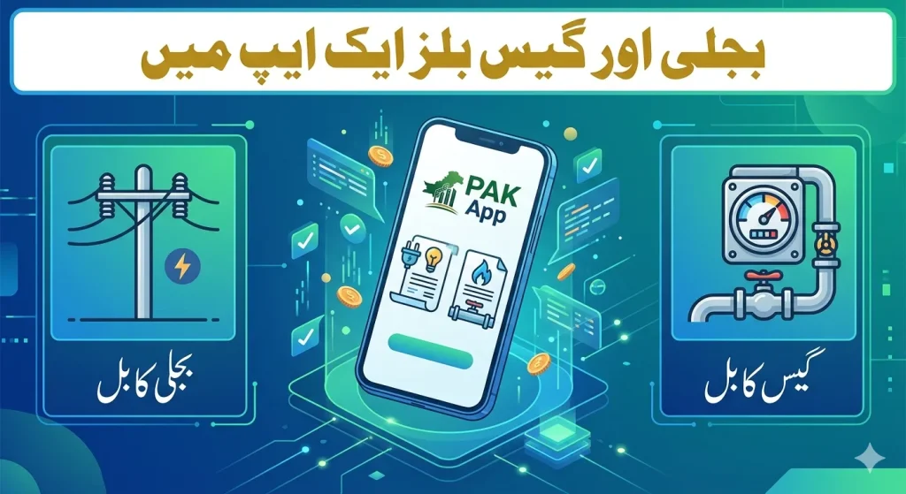 Pak App electricity and gas bill management system for Pakistani users to track and pay utility bills digitally.