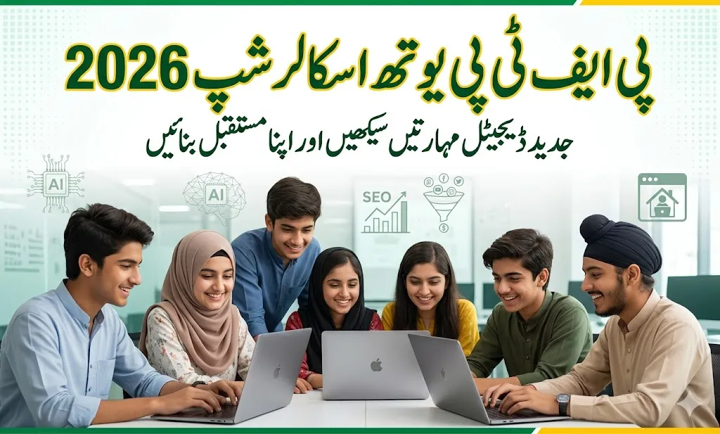 Official banner of PFTP Youth Scholarship Program 2026 for digital skills training in Pakistan