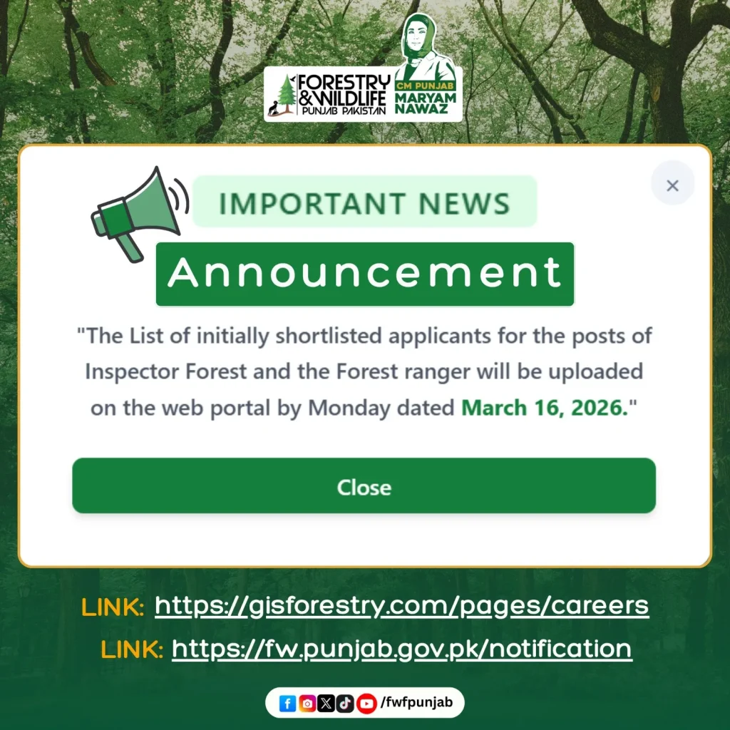 Digital representation of the Forest Department's recruitment process in Punjab for the year 2026.