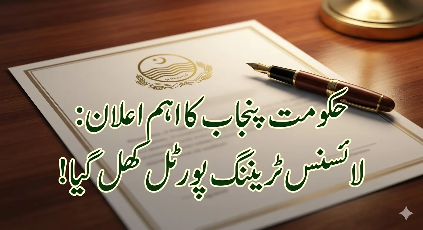 An official government document with the Punjab Agriculture Department seal on a wooden desk, representing the new pesticide license policy.