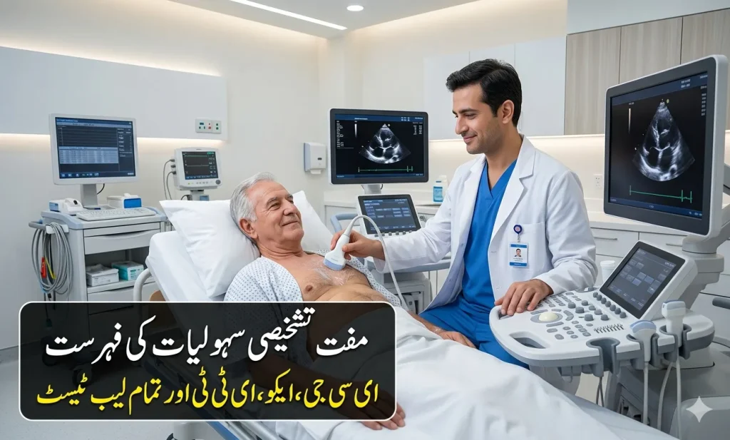 Rawalpindi Institute of Cardiology RIC free medical diagnostic tests Echo ECG ETT Lab