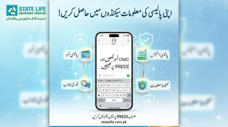 متبادل متن: State Life Insurance Policy Status Check SMS 99833 CNIC Guide Pakistan