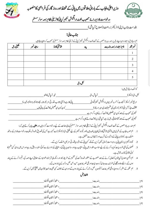 lift Irrigation solar system and mini dame subsidy scheme 2026 application form