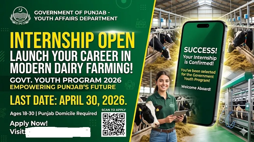 CM Punjab Maryam Nawaz Sharif Internship Program 2026 Livestock Department Advertisement.