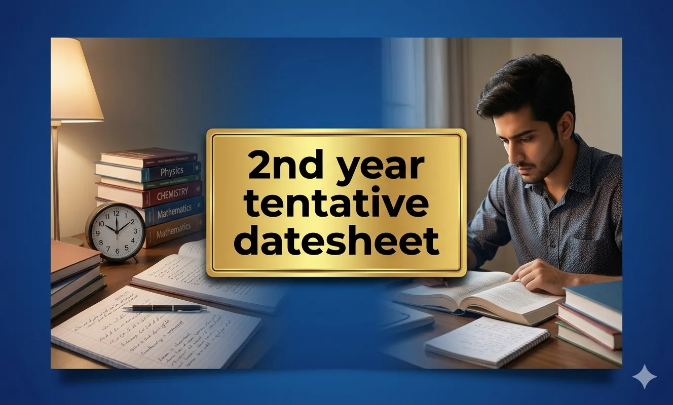 Intermediate exams 2026 schedule preparation study scene with books and student