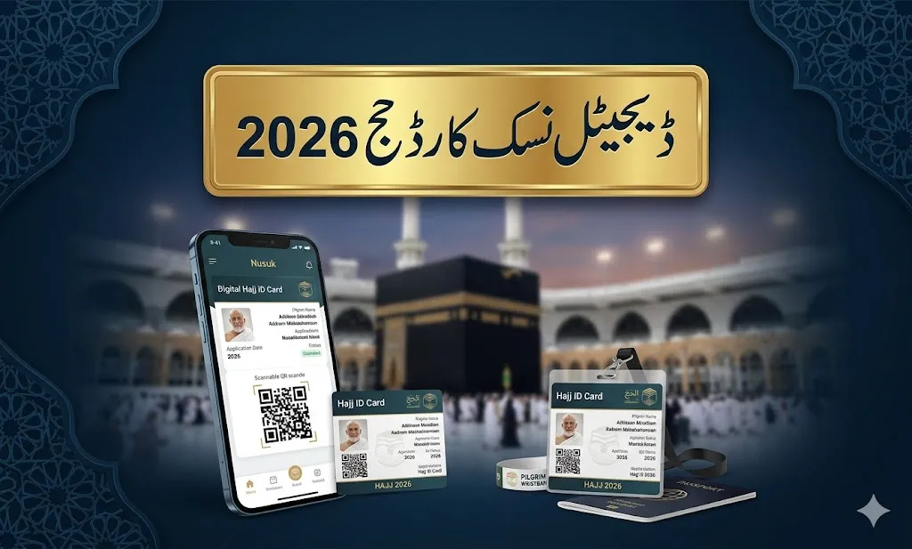 Pilgrims using Nusuk app for Hajj 2026 digital ID card verification and permit access in Makkah