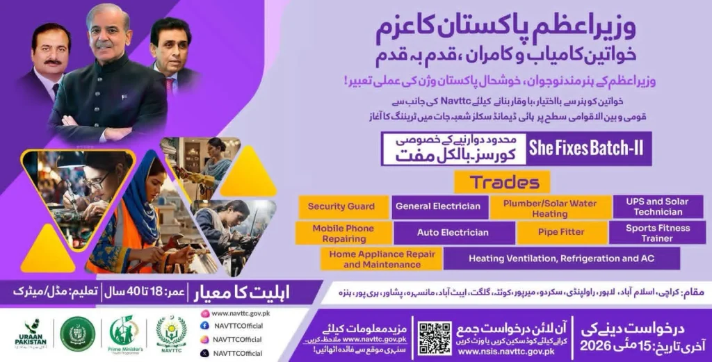 She Fixes Batch-II Program Pakistan online apply 
